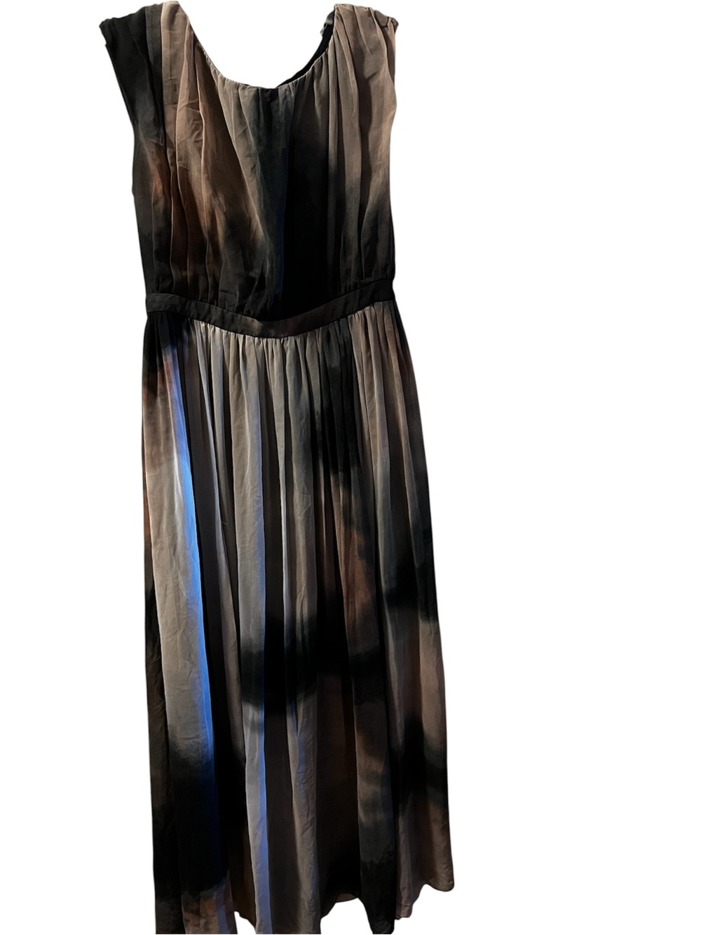Zara Ombre Cap-Sleeve Maxi Dress in Black and Brown